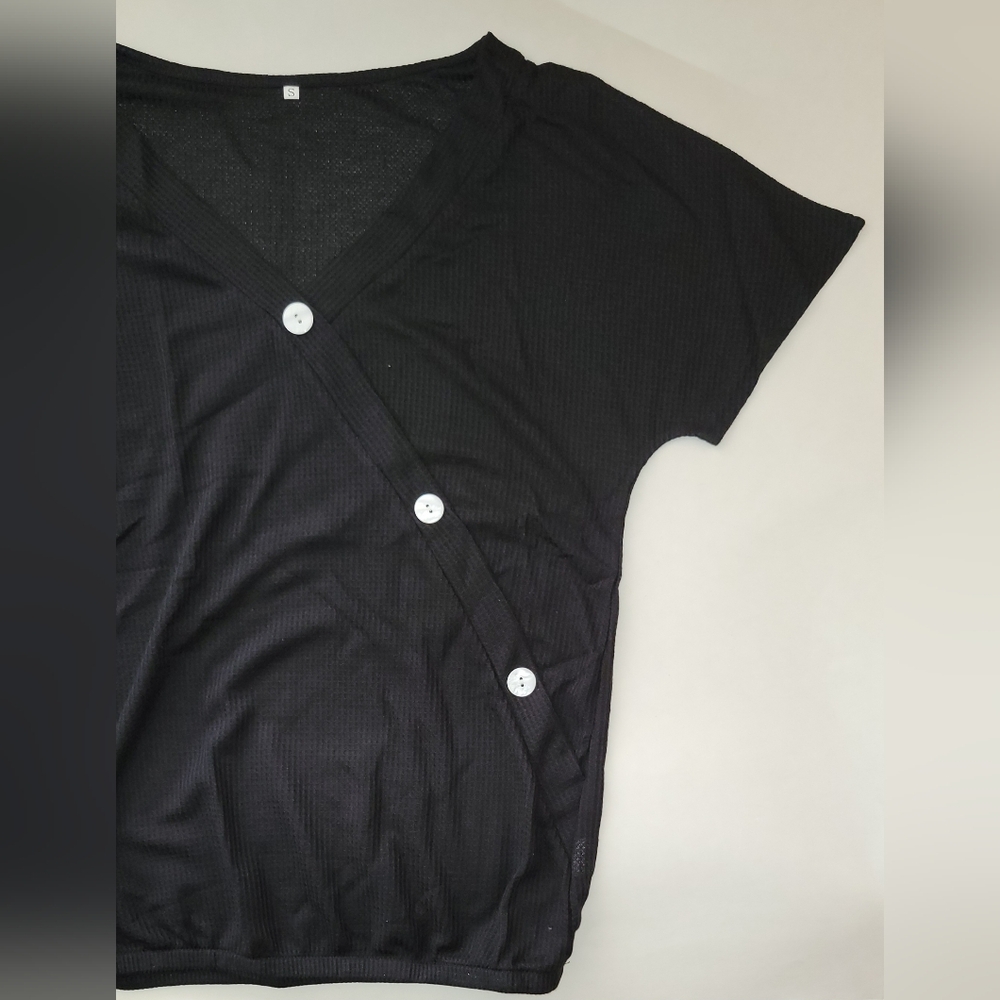 Waffle Knit Small Short Sleeve Top